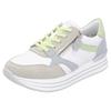 Plateausneaker REMONTE, Damen, Gr. 42, weiß (weiß, pastell), Leder, Lederimitat, kontrastfarbene Details, sportlich, Schuhe, Freizeitschuh, Halbschuh, Schnürschuh mit loser Soft-Einlage
