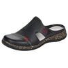 Clog RIEKER, Damen, Gr. 41, schwarz, Leder, unifarben, sportlich, Schuhe, Hausschuh, Sommerschuh, Schlupfschuh mit praktischem Klettverschluss