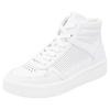 Plateausneaker REMONTE, Damen, Gr. 42, weiß, Leder, Lederimitat, unifarben, sportlich, Schuhe, Freizeitschuh, Schnürschuh, High Top-Sneaker mit Kontrastbesatz