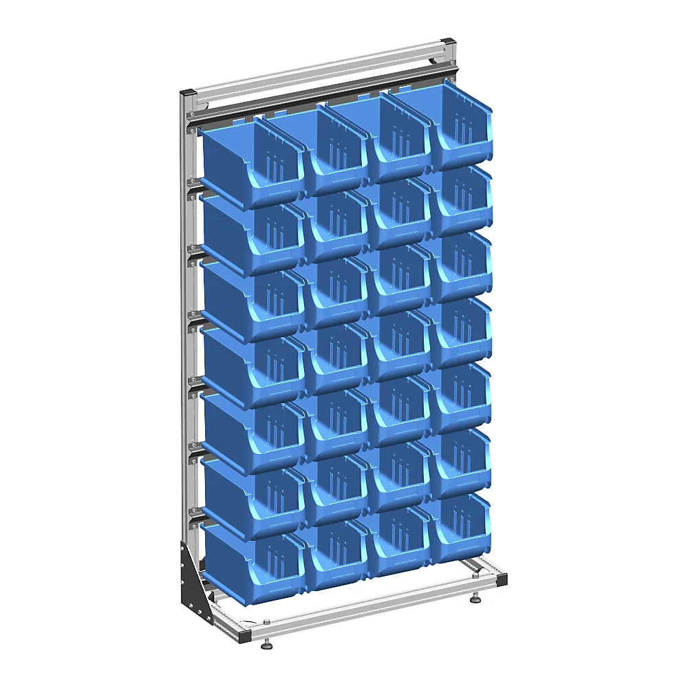 Rayonnage fixe avec bacs à bec - kaiserkraft