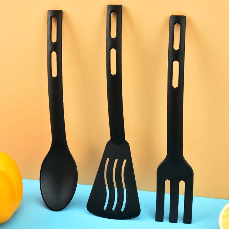 1/3PCS Nylon Kitchen Utensils Set For Kids Kitchen Cooking Tools Slotted Turner Solid Spoon Fork Spade Fork Spoon Dinnerware