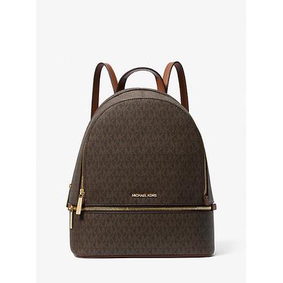 Michael Kors Rhea Medium Signature Logo Backpack Brown One Size