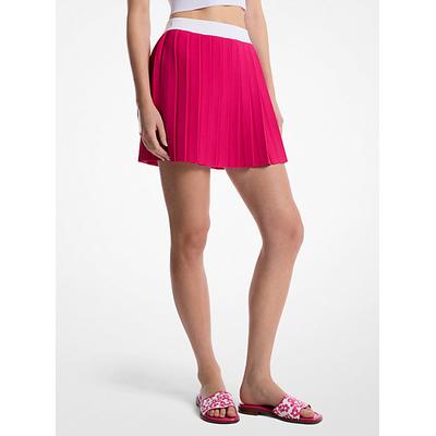 Michael Kors Pleated Stretch Knit Skirt Pink L