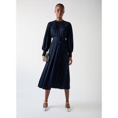 Rosanna Blue & Navy Viscose Crepe And Knit Dress, Navy