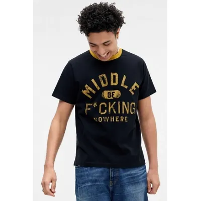 UO Black Middle Of F*cking Nowhere T-Shirt - Black L at Urban Outfitters