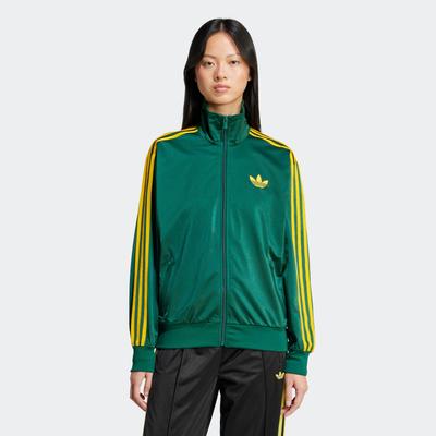 Outdoorjacke ADIDAS ORIGINALS "FBIRD LOOSE TT", Damen, Gr. L, collegiate grün, crew gelb, Obermaterial: 100% Polyester, sportlich, Jacken Image