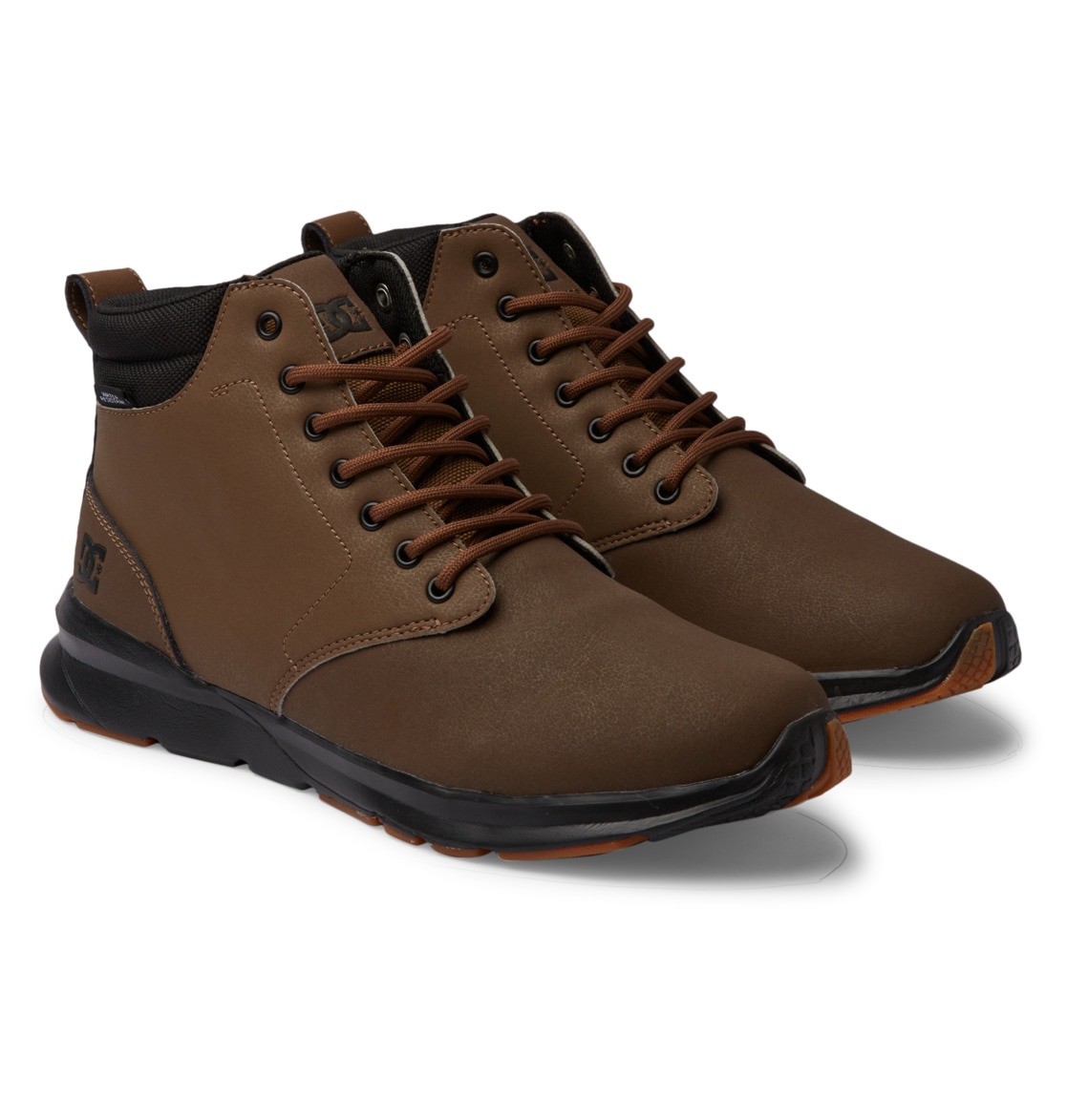 Stiefel DC SHOES "Mason 2", Herren, Gr. 12(46), braun (braun, schwarz), Obermaterial: Leder [Kuh] / Futter: Textil / Außensohle: Gummi, Schuhe Stiefel