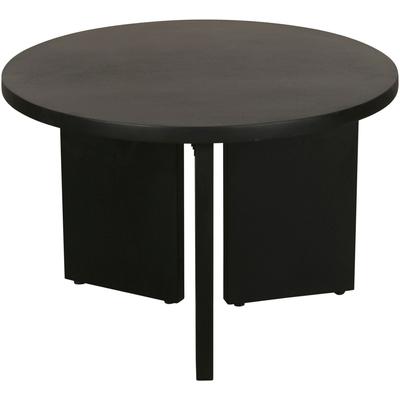Couchtisch BYLIVING "Round", schwarz (schwarz, schwarz, schwarz), H:41cm, Tische, aus 2,5cm starkem Massivholz schwarz, einzeln oder im Set stellbar Image