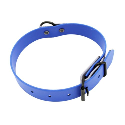 Heim Halsband zweifarbig genietet blau/grau 25mm breit, 60cm lang Hund