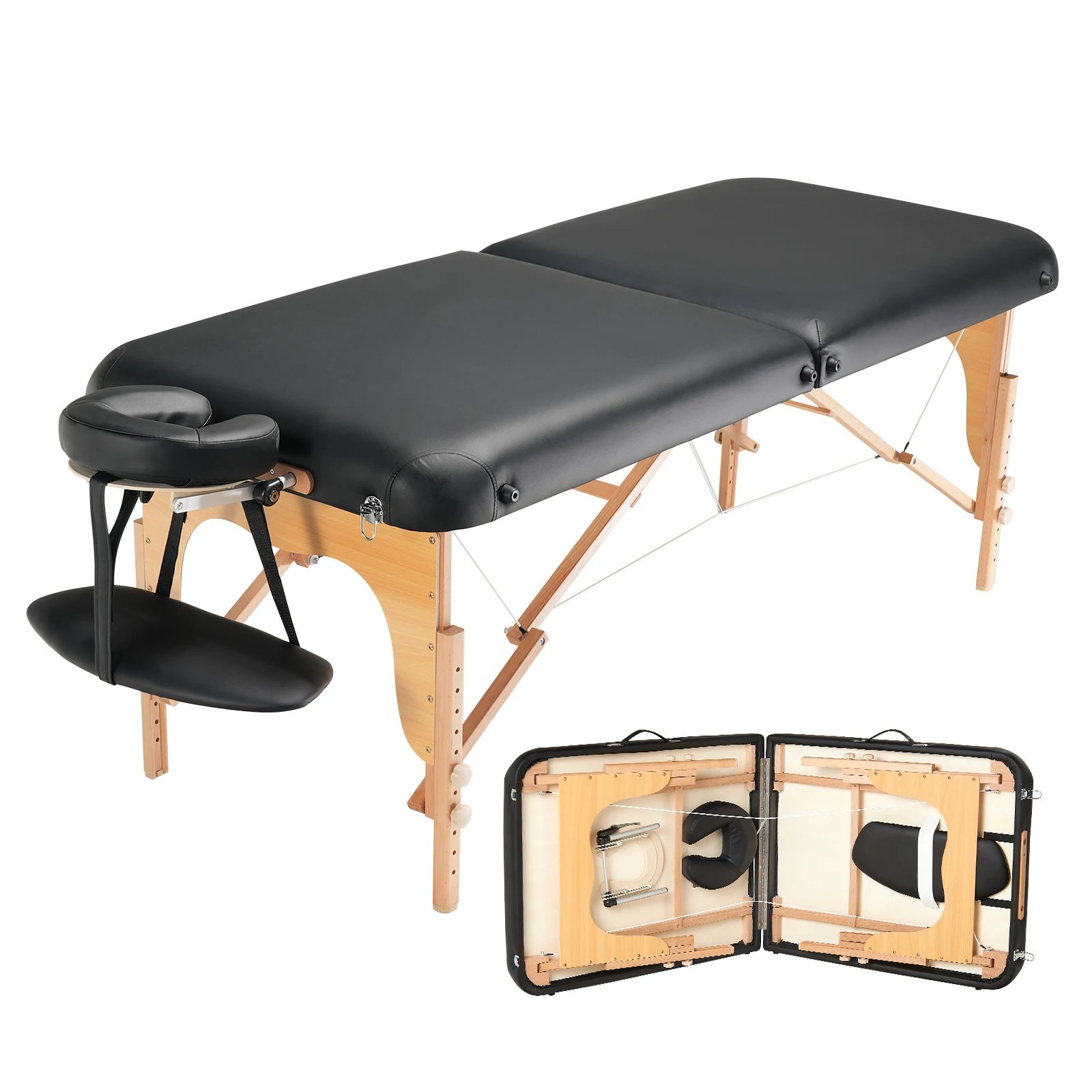 SucceBuy Professioneller breiter Massagetisch, 76,2 cm, höhenverstellbares Gesichtssalon-Tattoo-Bett mit Kopfstütze, Handpalette, 750 Pfund