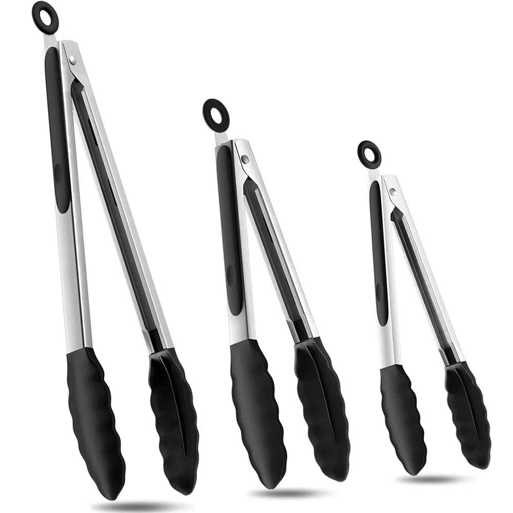 Silikon Grill Grill zange Küche Kochen Salat brot Servier zange Antihaft-Grill clip Klemme Edelstahl Werkzeuge Gadgets Image