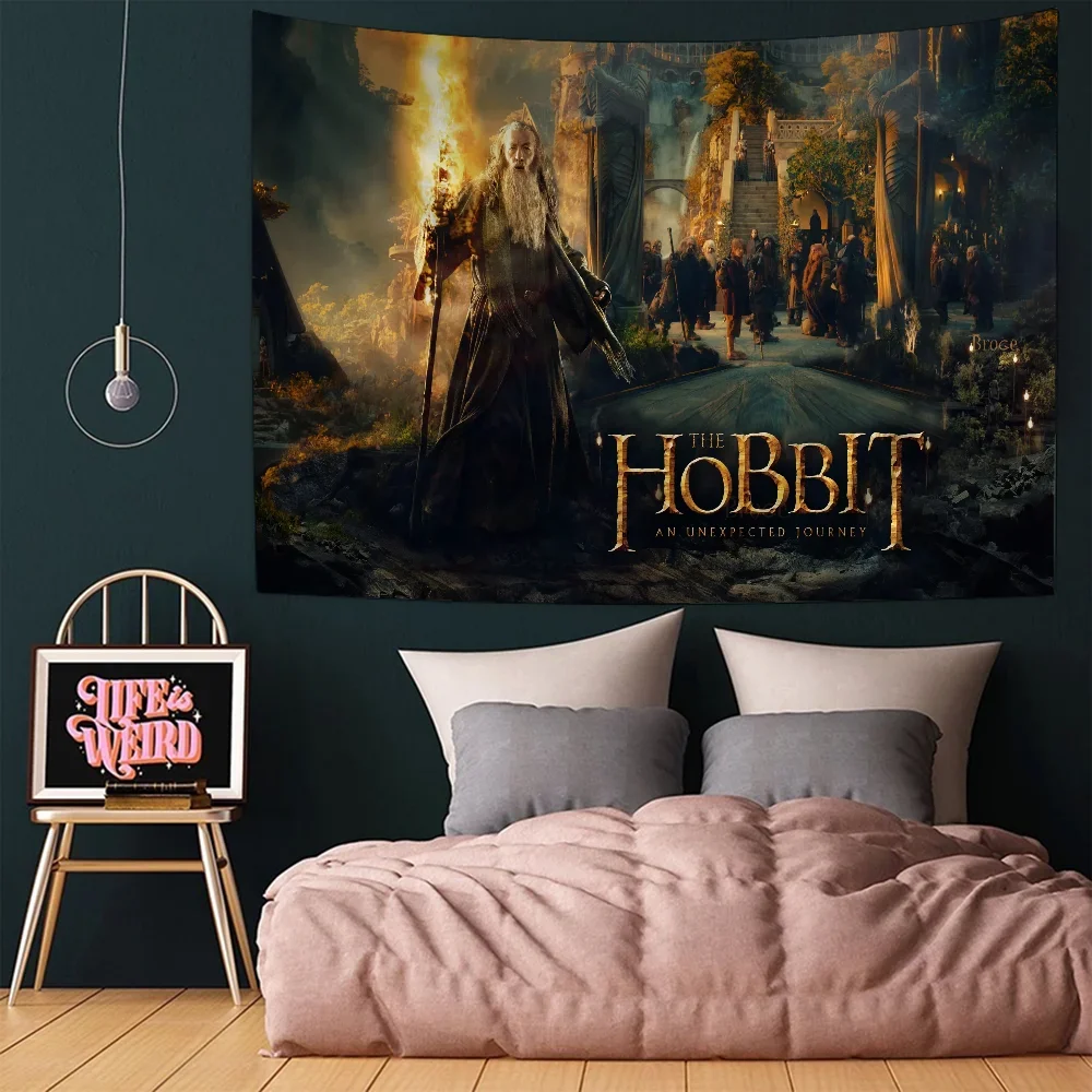 L-Lord of the Rings H-Hobbit Anime Wandteppich Hippie Blumen Wandteppiche Wohnheim Dekor Günstige Hippie Wandbehang