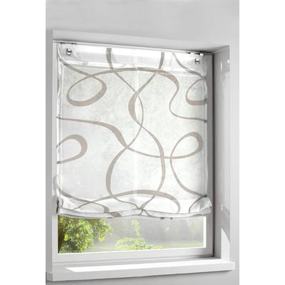 Raffrollo HEINE HOME Gr. 4, grau (weiß, taupe), B:100cm H:140cm, Raffrollos Image