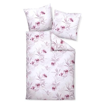 Bettwäsche JANINE Gr. 1, rosa (champagner, altrosa, bedruckt), B/L: 135cm x 200cm, 2-teilige Garnitur St., 2-teilige Garnitur St., Mako-Satin, B/L: 80cm x 80cm, Mako-Satin, 100% Baumwolle, Bettwäsche Image