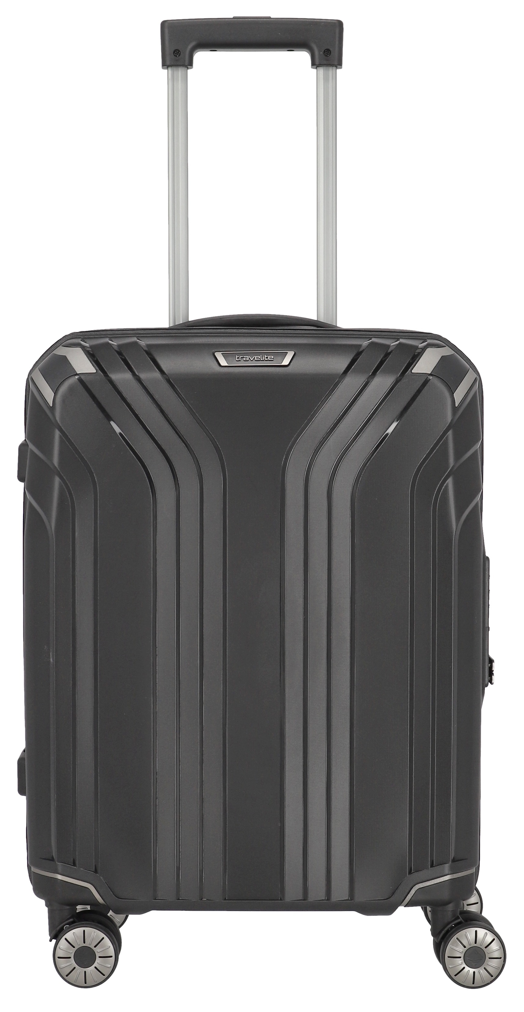 Hartschalen-Trolley TRAVELITE "ELVAA, verschiedene Größen und Farben", Gr. B/H/T: 40 x 55 x 20 41, schwarz, Polypropylen, unifarben, Koffer, Hartschallenkoffer Reisegepäck TSA Schloss mit Blindenschrift Image