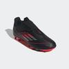 Fußballschuh ADIDAS PERFORMANCE "F50 CLUB HOOK-AND-LOOP KIDS FG/MG", Gr. 32, core schwarz, iron metallic, lucid rot, Synthetik, sportlich, Schuhe