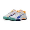 Tennisschuh PUMA "NOVA SMASH", Gr. 45, puma weiß, vivid blau, heat fire, puma schwarz, Synthetik, mehrfarbig, sportlich, Schuhe