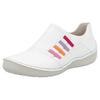 Slipper RIEKER, Damen, Gr. 40, weiß, Lederimitat, kontrastfarbene Details, casual, Schuhe, Slip-on Sneaker, Schlupfschuh, Halbschuh mit weicher Innnensohle