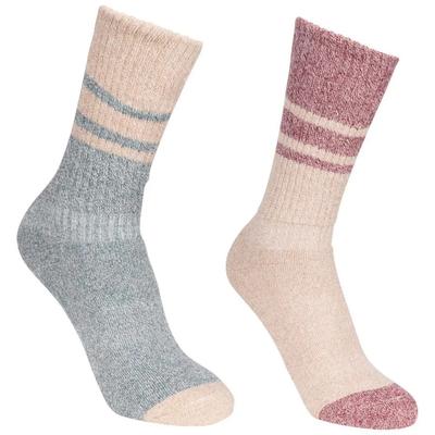 Trespass Damen Hadley Socken / Wandersocken, 2 Paar (Fichtengrün/Haferflocken) Image