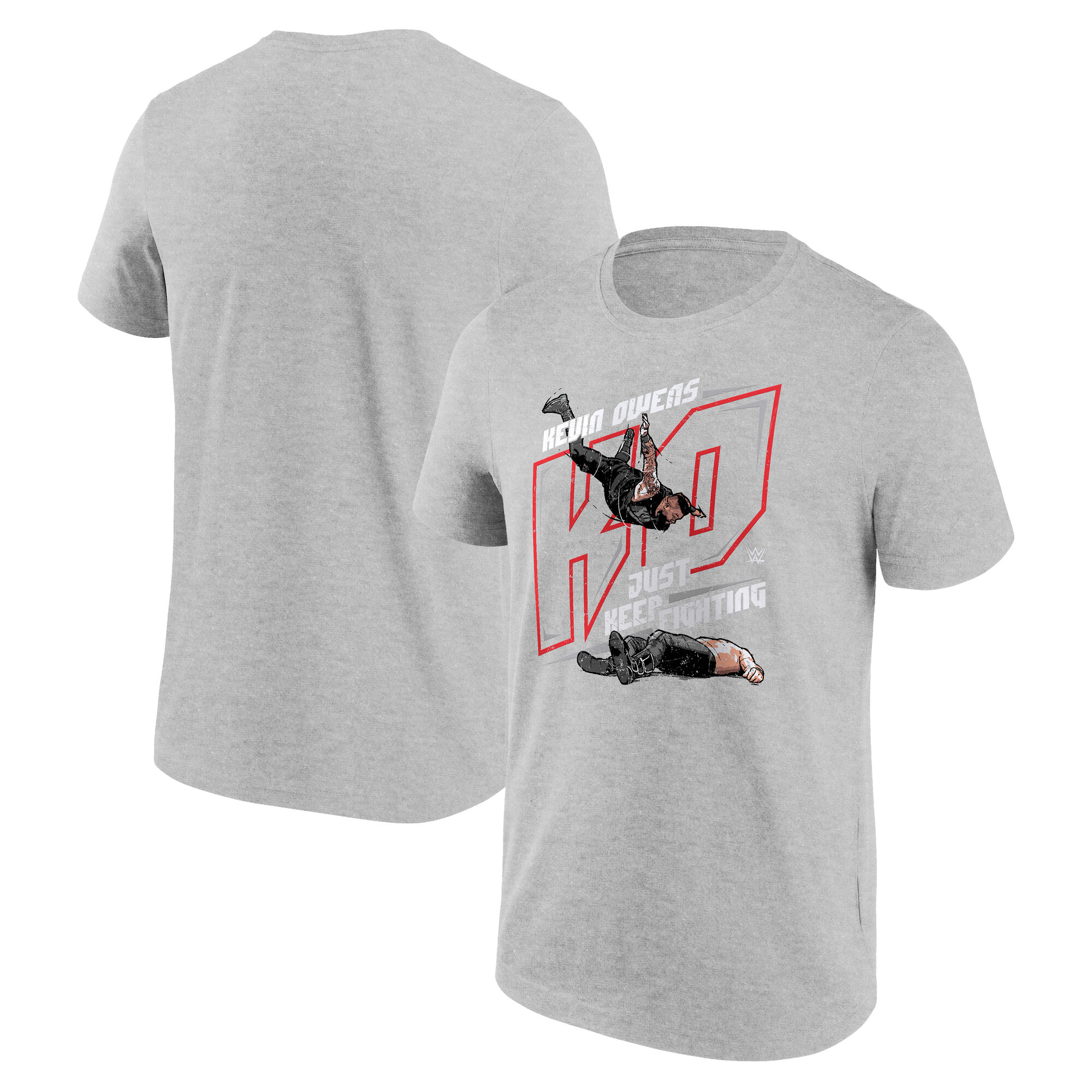 WWE Kevin Owens Just Keep Fighting T-Shirt - Sport Grau - Herren Image
