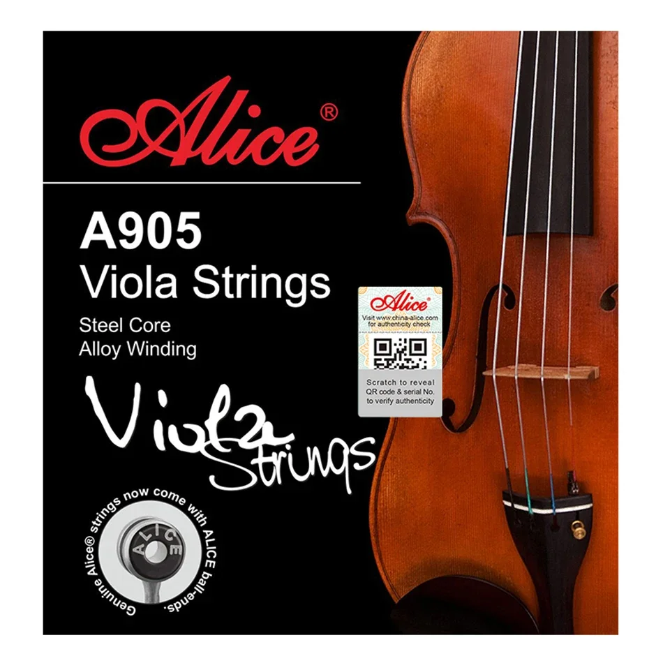 Alice A905 Viola Strings Set Ni-Fe Winding Steel Core 1st-4th Full Set for 16" Violas Practice and Performance