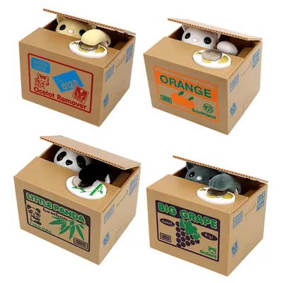 Electronic Money Boxes Automated Panda Cat Steal Coin Bank Home Decor Hot Sale Cute Money Saving Box