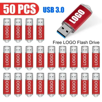 Wholesale 50PCS Pendrive USB 3.0 Free custom logo Flash Drive Pen Drive 8GB 16GB 32GB 64GB128GB