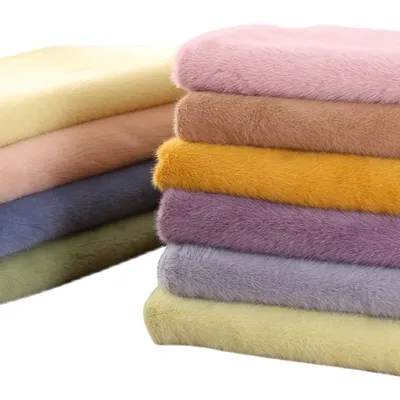 High Grade Encrypted Mink Fur High and Low Fur Fabric Otter Rabbit Fur Plush Toys Blanket Clothing