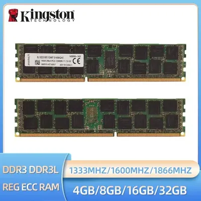 Kingston DDR3 DDR3L 4GB 8GB 16GB 32GB 64GB 1333MHz 1600MHz 1866MHz ECC REG 2RX4 PC3-12800R Server