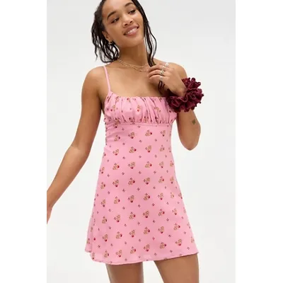 Kiss The Sky UO Exclusive Mulberry Dress - Pink M at Urban Outfitters