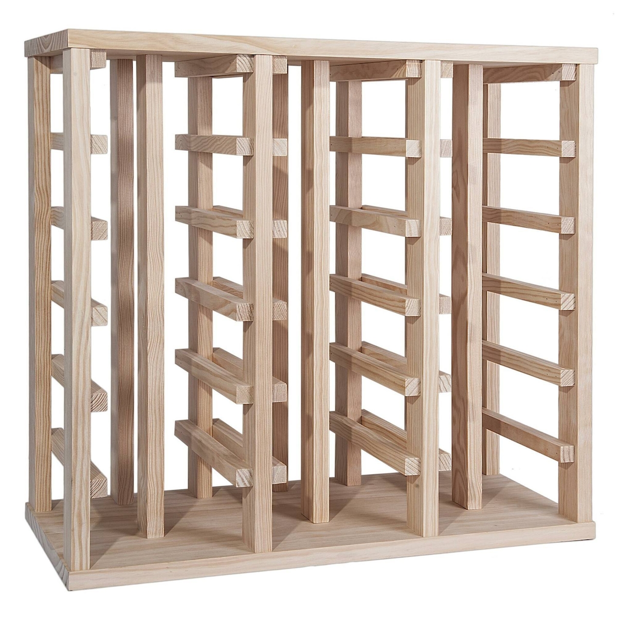 WellHome - Weinregal aus Kiefernholz, unlackiert, 66 x 31,5 x 61 cm Image