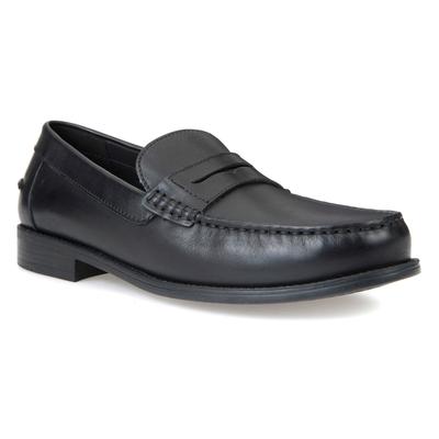 Mokassin GEOX, Herren, Gr. 39, schwarz, Leder, klassisch, Schuhe, Slipper, Loafer, Businessschuh mit Gummizug zum Schlup