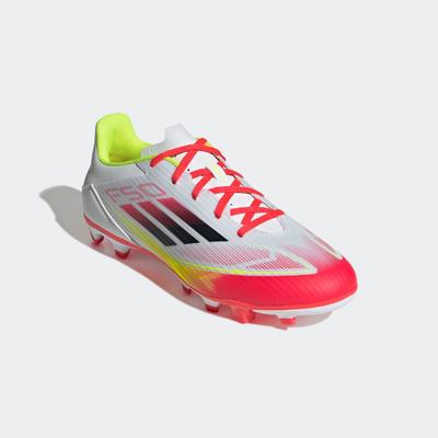 Fußballschuh ADIDAS PERFORMANCE "F50 CLUB FG/MG", Gr. 42,5, bunt (cloud weiß, core schwarz, solar gelb), Synthetik, sportlich, Schuhe, für Rasenplätze Image