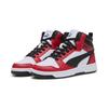 Sneaker PUMA "Rebound V6 Mid Sneakers Jugendliche", Kinder, Gr. 37, rot (weiß schwarz for all time rot), Obermaterial: Synthetik; Futter: Textil; Innensohle: Textil; Laufsohle: Gummi, Schuhe