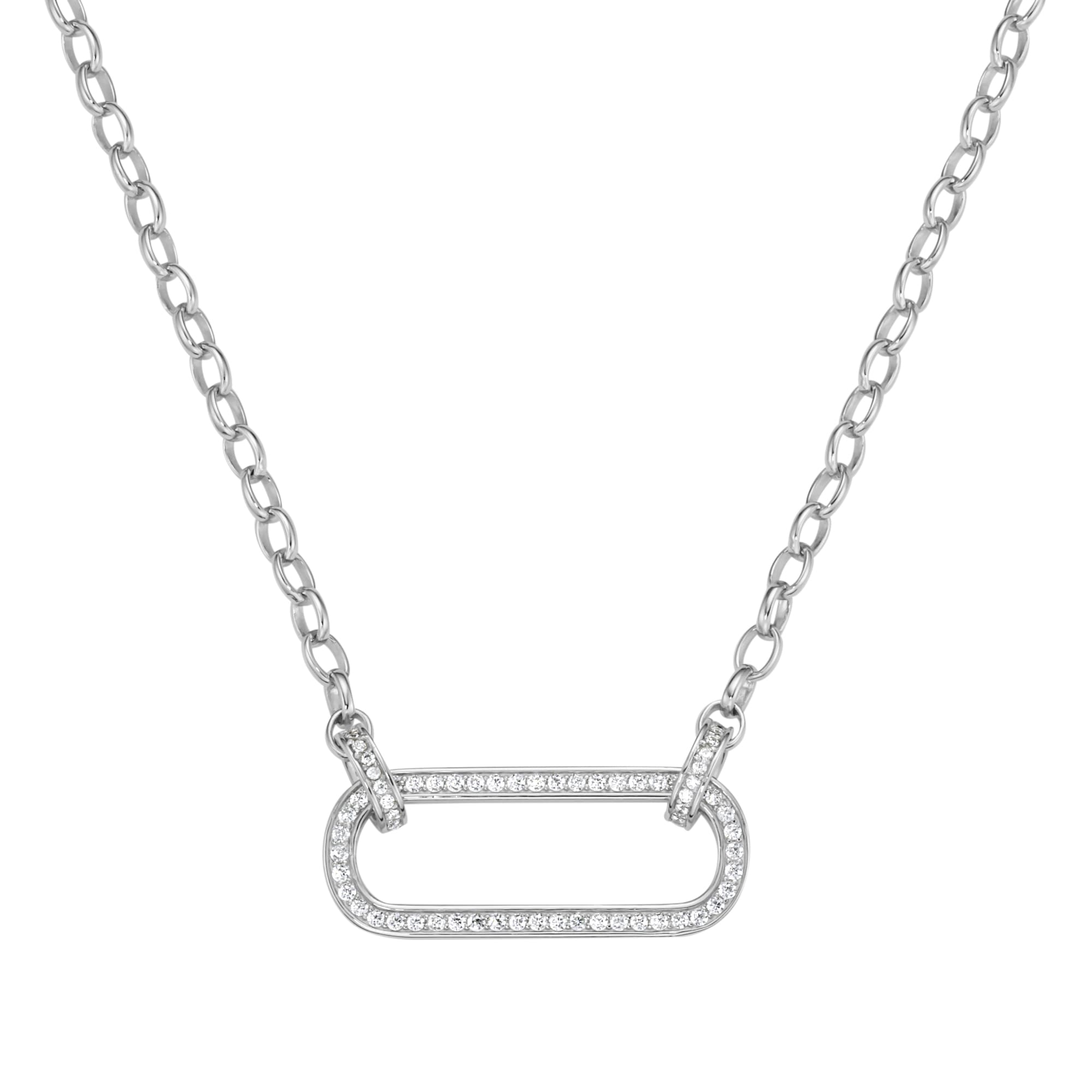 Collier "mit Zirkonia, Silber 925", silber, GIORGIO MARTELLO MILANO, Halsketten, Damen, 45cm, Silber 925 (Sterlingsilber) Image