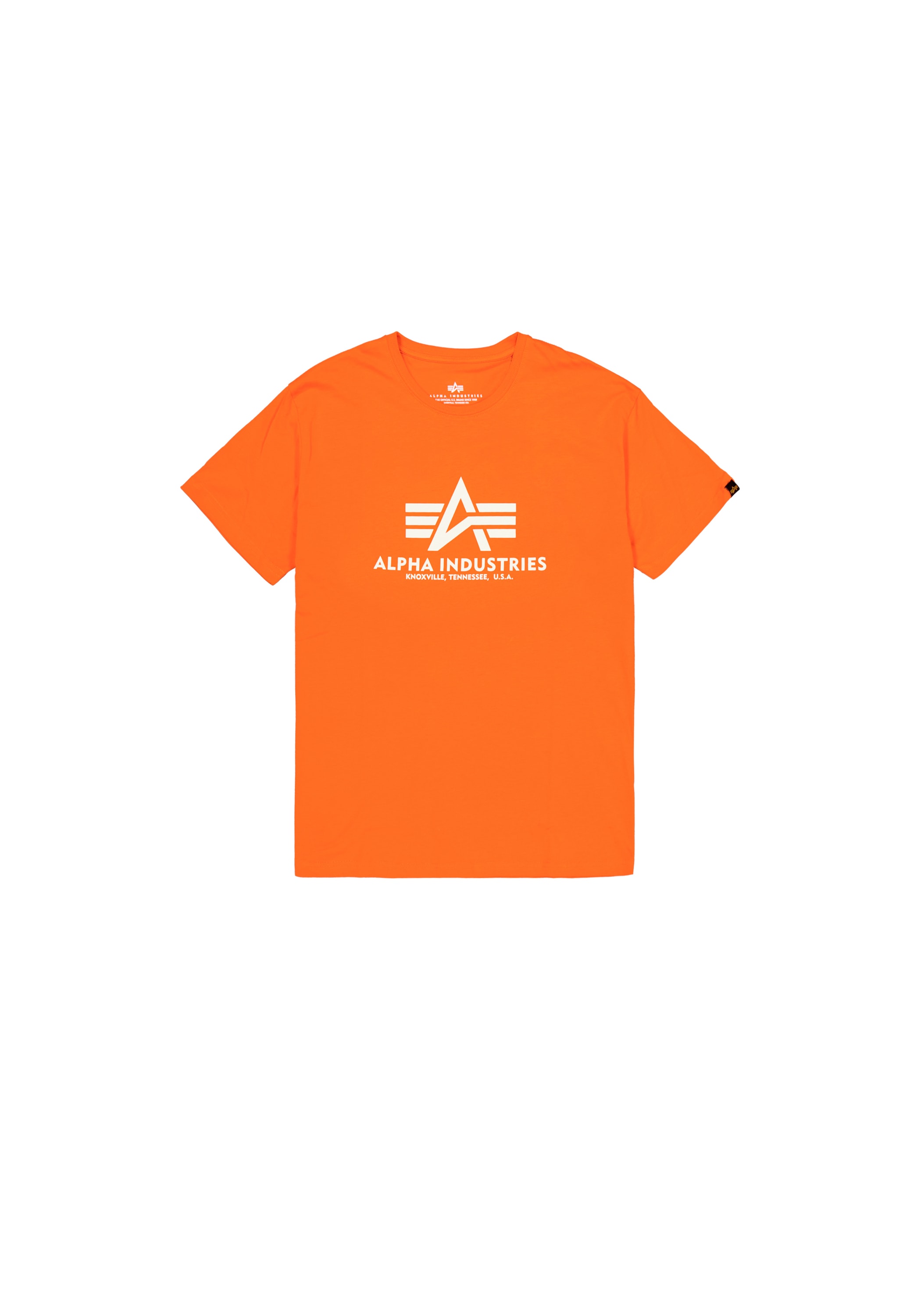 T-Shirt ALPHA INDUSTRIES "Basic T-Shirt BL", Herren, Gr. M, orange (boost orange), Obermaterial: 100% Baumwolle, Shirts T-Shirt
