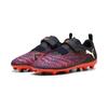 Fußballschuh PUMA "FUTURE 8 PLAY V FG/AG RB Fußballschuhe Kinder", Kinder, Gr. 35.5, schwarz, weiß glowing rot, Obermaterial: Textil, Synthetik; Futter: Textil; Innensohle: Textil; Laufsohle: Gummi, Schuhe