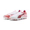 Fußballschuh PUMA "ULTRA 5 MATCH MG Fußballschuhe Erwachsene", Gr. 43, weiß schwarz glowing rot, Obermaterial: Textil, Synthetik; Futter: Textil, Synthetik; Innensohle: Textil; Laufsohle: Synthetik, Schuhe