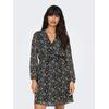 Druckkleid ONLY "ONLCERA 3/4 SHORT DRESS WVN NOOS", Damen, Gr. S (36), N-Gr, schwarz (schwarz aop:shana grafic), Jersey, Obermaterial: 100% Polyester, bedruckt, modisch, regular fit kniefrei, V-Ausschnitt, 3/4-Ärmel elastischer Bund, Kleider,...