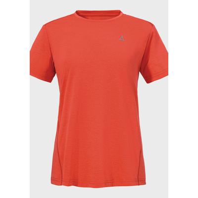 Funktionsshirt SCHÖFFEL "CIRC T Shirt Tauron L", Damen, Gr. 38, rot (2030, rot), Oberstoff: 100% Polyester, sportlich, Rundhals, Kurzarm, Shirts
