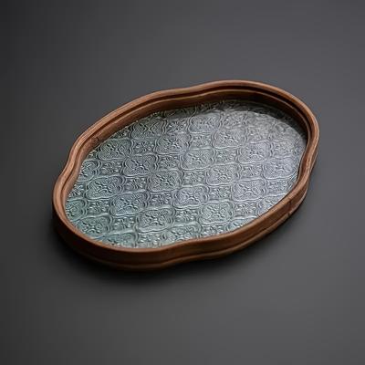 TEMU Glass Cosmetic Storage Tray, Dry Brewing Tray, Fu Tea Set, Household Small Tea Table, Living Room And Office Tea Tray Storage Tray Image