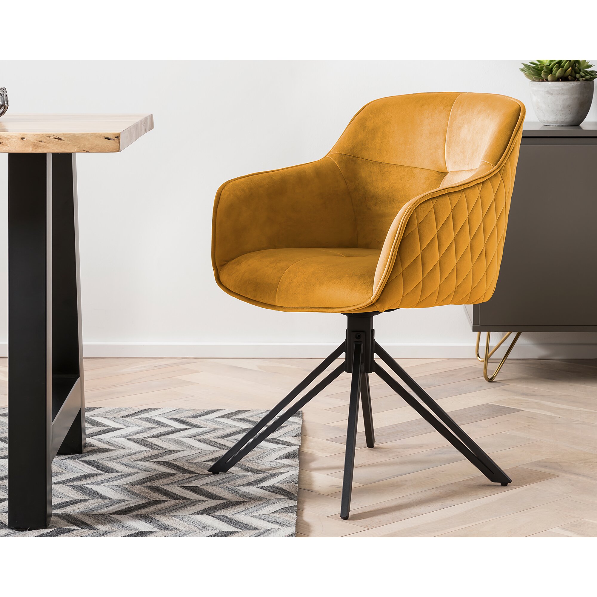 SalesFever »Walo« Armlehnstuhl gelb 59x83x60 cm