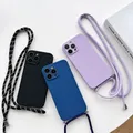 Cordino a tracolla Custodia in silicone per Motorola Moto Edge 50 Fusion 40 G04 E13 G14 G24 G34 G54 G84 Corda Collana cinturino copertura morbida