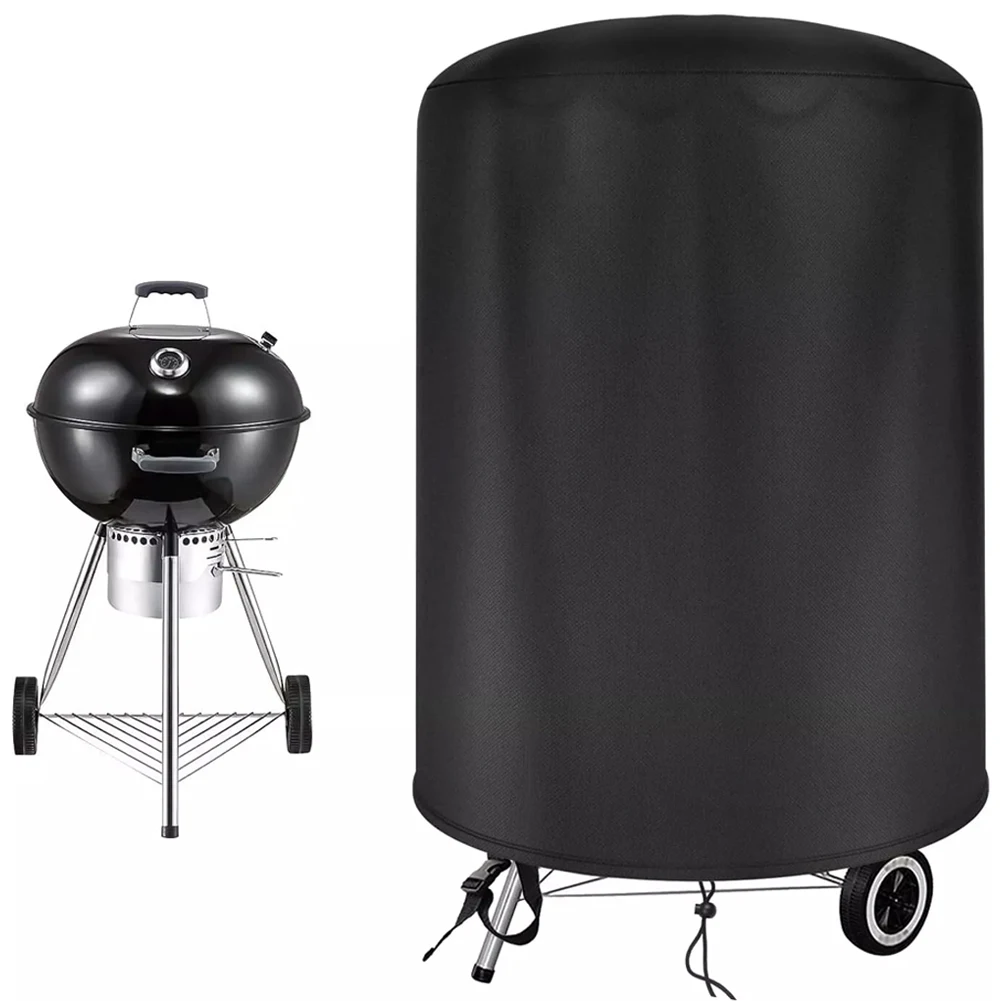 Raweao Bollitore Copertura per barbecue Weber Copertura per barbecue impermeabile Rotonda BBQ Protezione antipioggia per esterni Strumenti di copertura Oxford per barbecue 57 cm