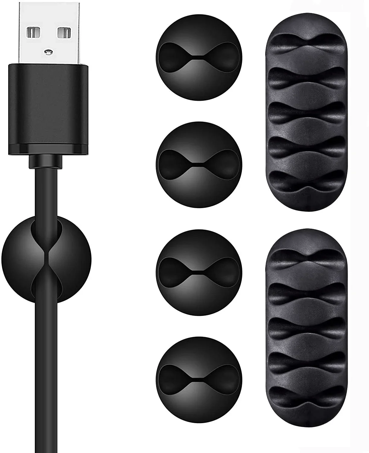 Silikon USB Kabel Organizer Kabel Wickler Desktop Ordentlich Management Clips Kabel Halter Für Maus Kopfhörer Draht Organizer Image