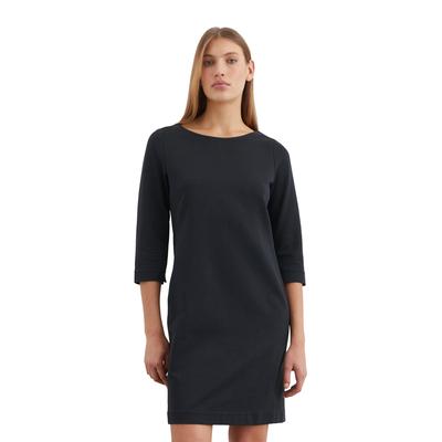 Jerseykleid MARC O'POLO "aus Interlock-Qualität", Damen, Gr. 36, Normalgrößen, blau (deep night blau), Obermaterial: 94% Baumwolle, 6% Elasthan; Futter: 100% Nicht verfügbar, unifarben, casual, regular fit kurz, U-Boot-Ausschnitt, 3/4-Ärmel normaler... Image
