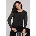Rundhalspullover SOCCX, Damen, Gr. XXXL, schwarz, Material: 100% Polyester, Strukturmuster, casual, gerade normal, U-Boot-Ausschnitt, Langarm eingesetzt Rippbündchen, Pullover, mit U-Boot-Ausschnitt