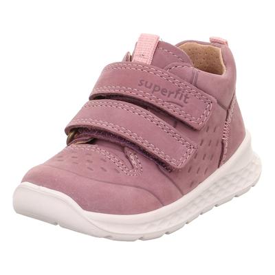 Klettschuh SUPERFIT "BREEZE WMS: mittel", Kinder, Gr. 26, lila (flieder), Nubukleder, casual, Schuhe, Sneaker mit halbho