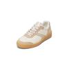 Sneaker MARC O'POLO "aus edlem Rindleder", Damen, Gr. 38, weiß cotton, light dusty sand, Obermaterial: 100% Leder (Rind), unifarben, casual, Schuhe Retrosneaker