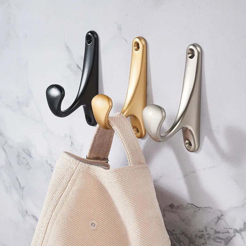 Vintage Clothes Hangers Zinc Alloy Wall Hook Cloth Coat Hat Hanging Hooks Bathroom Robe Hangers Kitchen Hook Racks With Screws